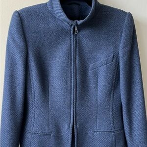 Rena Lange Textured Blue Suit Jacket